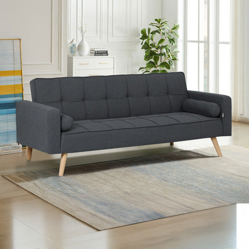 HAVEN COVE FURNITURE KASH 3 SEATER LINEN DOUBLE SOFA BED