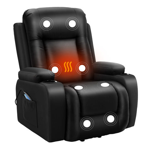 HOXTON ROOM POLO FAUX LEATHER HEATED MASSAGE RECLINER CHAIR