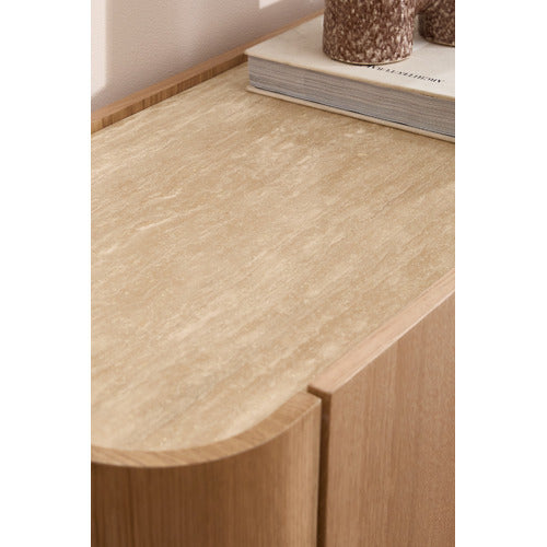 180CM PREMIUM MAGNUS TRAVERTINE STONE-TOP TV UNIT