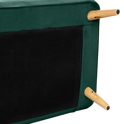 DARK GREEN AERO VELVET DOUBLE SOFA BED