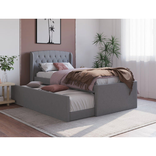 RAWSON & CO JORDANOV UPHOLSTERED KING SINGLE BED WITH TRUNDLE