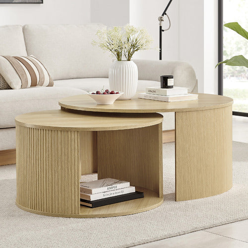 CORE LIVING 2 PIECE CALEIGH NESTING COFFEE TABLE SET