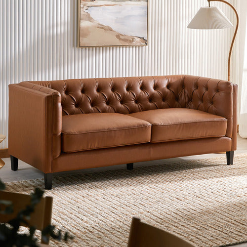 THIAGO 3 SEATER PREMIUM FAUX LEATHER SOFA