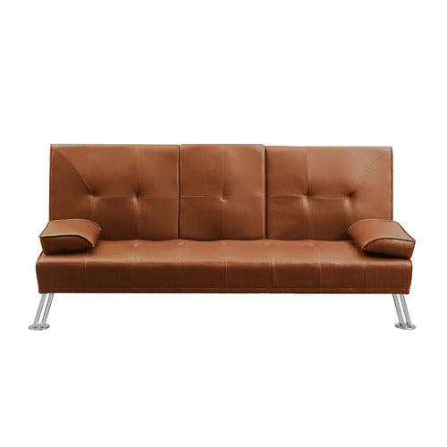 OAKLEIGH HOME CLAUDE 3 SEATER FAUX LEATHER FUTON SOFA BED