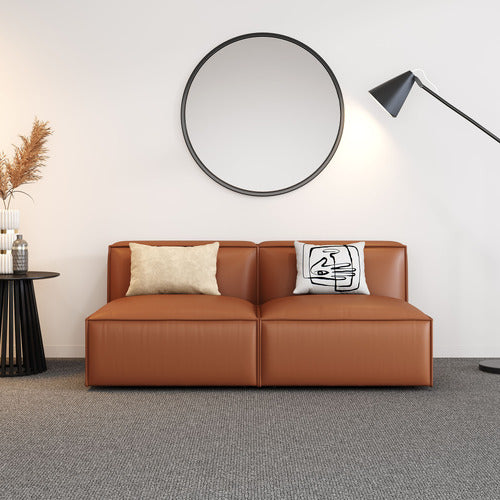 EVER DREAMING LIVING MASSEY 3 SEATER LEATHER ARMLESS SOFA SET
