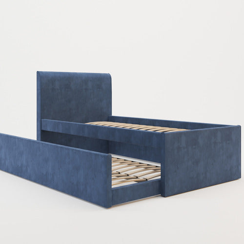 RAWSON & CO SELINA VELVET KING SINGLE BED WITH TRUNDLE