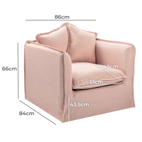 MONTAUK UPHOLSTERED SLIPCOVER ARMCHAIR