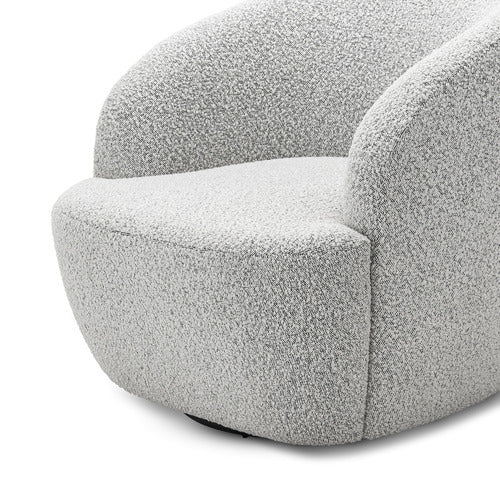 CONTINENTAL DESIGNS CREAM CUDDLE SWIVEL BOUCLE ARMCHAIR