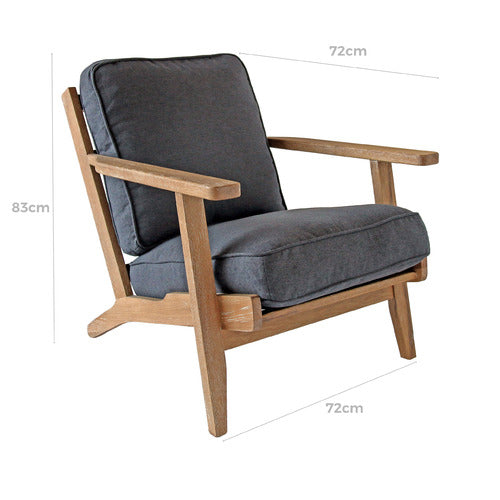 NATURALLY PROVINICIAL COILA SOLID OAK & LINEN LEISURE ARMCHAIR