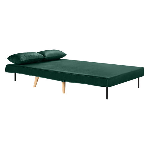 DARK GREEN AERO VELVET DOUBLE SOFA BED