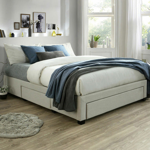 WESTERN DESIGNS ASTRO QUEEN STORAGE BED BASE WITH POCKET SPRING MATTRESS