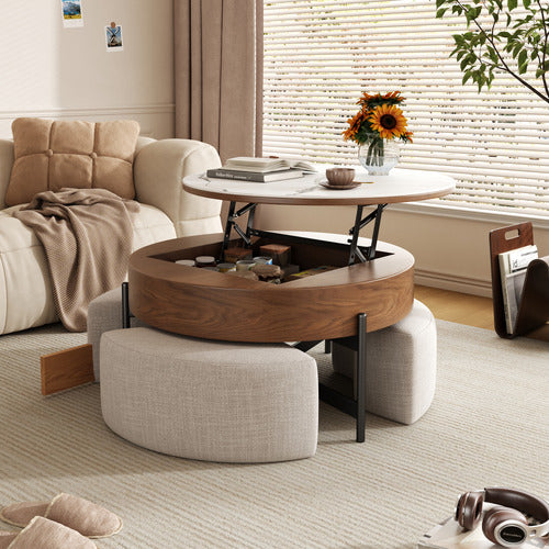SHIRLEY LANE FURNITURE 4 PIECE ABUELA OTTOMAN & COFFEE TABLE SET