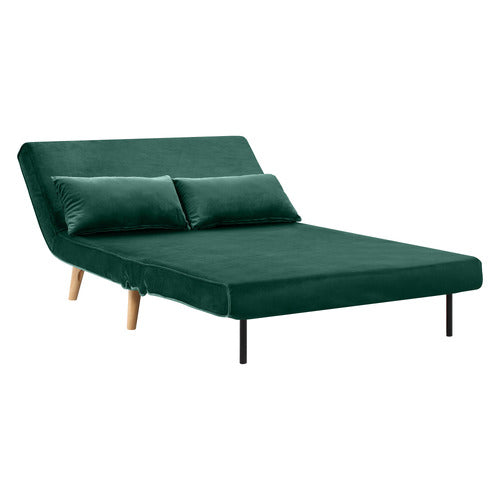 DARK GREEN AERO VELVET DOUBLE SOFA BED