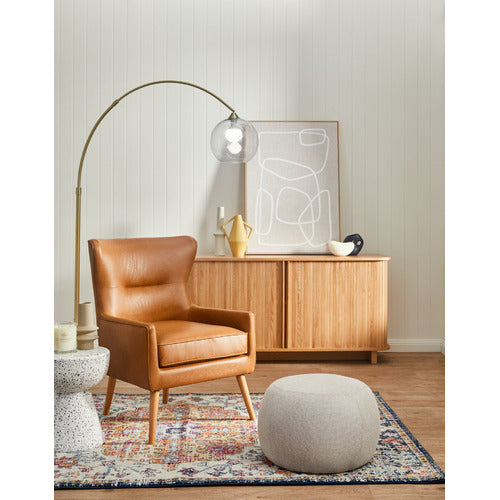 JACOB FAUX LEATHER WINGBACK ARMCHAIR