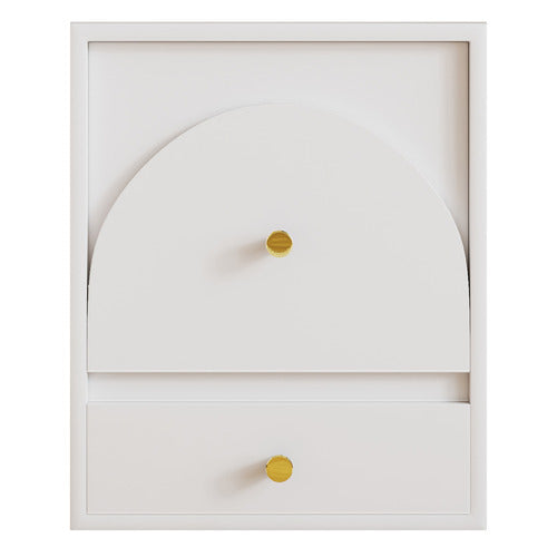 AROYA HOME WHITE SOLARA 2 DRAWER BEDSIDE TABLE
