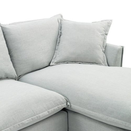 CREAM SOFTY PREMIUM 3 SEATER SLIPCOVER SOFA WITH CHAISE