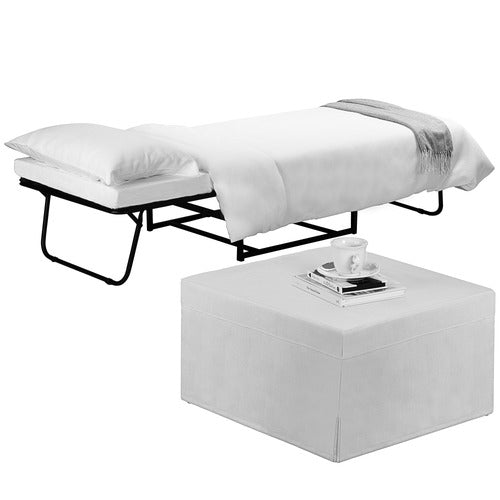DECOR TRADERS FOLDLUX CONVERTIBLE OTTOMAN SOFA BED WITH SLIPCOVER