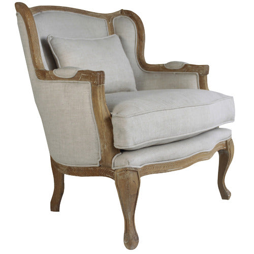 NATURALLY PROVINICIAL FRENCH COUNTRY HIGH BACK WING ARMCHAIR
