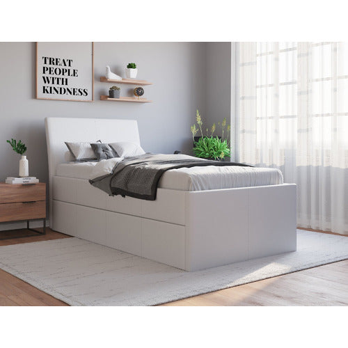 RAWSON & CO VIVIAN KING SINGLE FAUX LEATHER TRUNDLE BED
