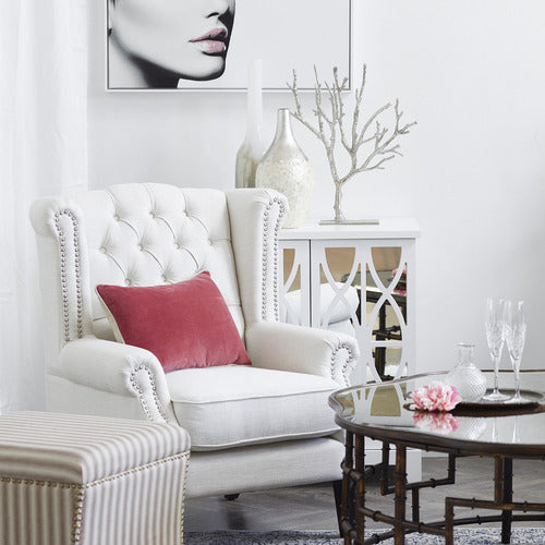 HYDE PARK HOME OFF-WHITE DUKE WINGBACK ARMCHAIR