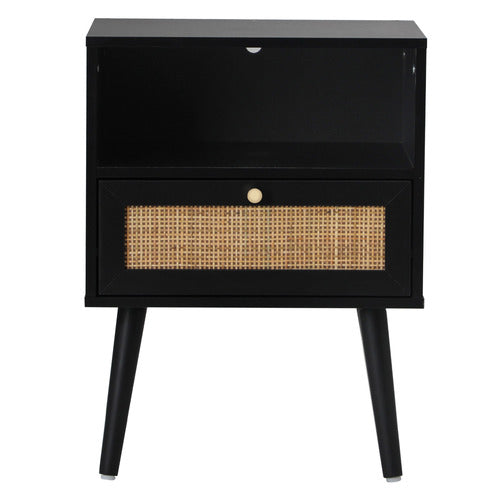 LIVING FUSION BLACK ERIN BEDSIDE TABLE