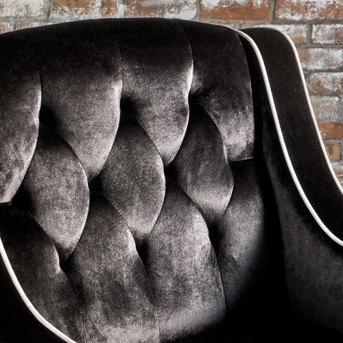 FURNITURE MARKET LARA TUFTED NEW VELVET ARMCHAIR