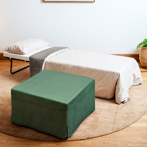 DECOR TRADERS FOLDLUX CONVERTIBLE OTTOMAN FOLDING BED WITH SLIPCOVER