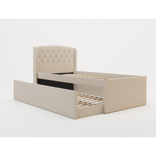 RAWSON & CO JORDANOV UPHOLSTERED KING SINGLE BED WITH TRUNDLE