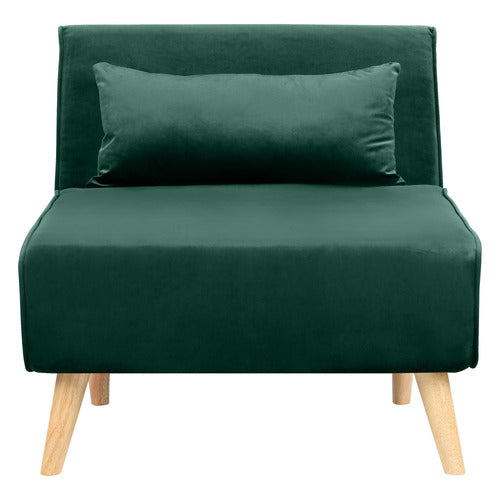DARK GREEN AERO VELVET SINGLE SOFA BED
