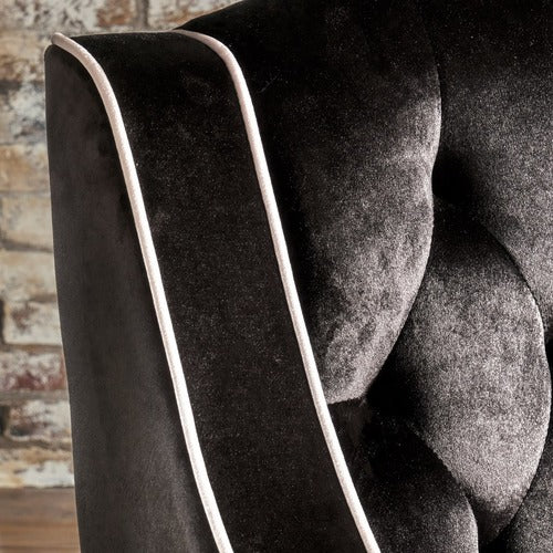 FURNITURE MARKET LARA TUFTED NEW VELVET ARMCHAIR