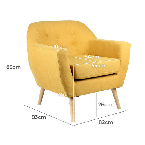NATURALLY PROVINICIAL MEDEA LINEN ARMCHAIR