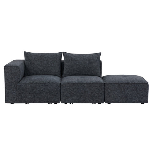 MIKASA FURNITURE RHODES 3 SEATER MODULAR SOFA SET WITH OTTOMAN