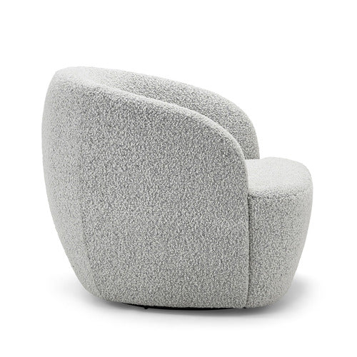 CONTINENTAL DESIGNS CREAM CUDDLE SWIVEL BOUCLE ARMCHAIR