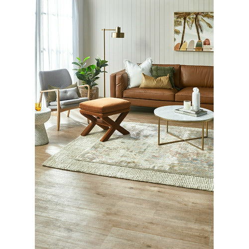 TAN BRAHM 3 SEATER PREMIUM FAUX LEATHER SOFA