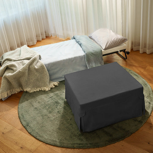 DECOR TRADERS FOLDLUX CONVERTIBLE OTTOMAN SOFA BED WITH CASTORS & SLIPCOVER