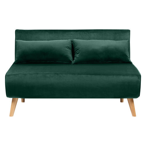 DARK GREEN AERO VELVET DOUBLE SOFA BED