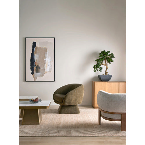 THE HOME COLLECTIVE MOHINDER UPHOLSTERED SWIVEL ARMCHAIR
