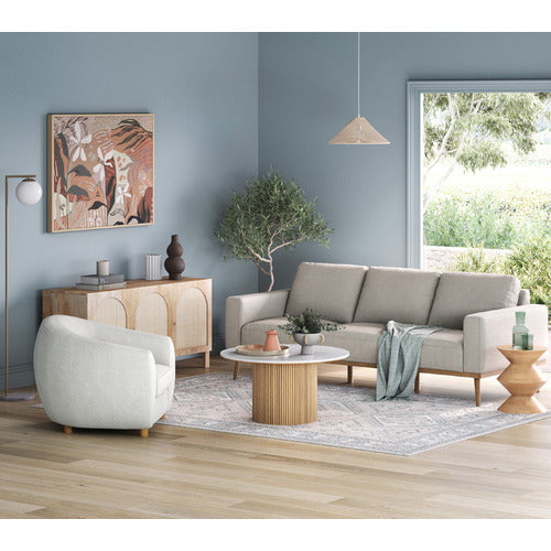 ANIKA MANGO WOOD & MARBLE COFFEE TABLE