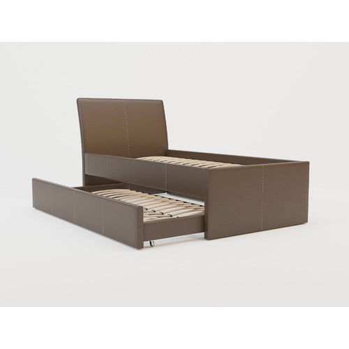 RAWSON & CO VIVIAN KING SINGLE FAUX LEATHER TRUNDLE BED