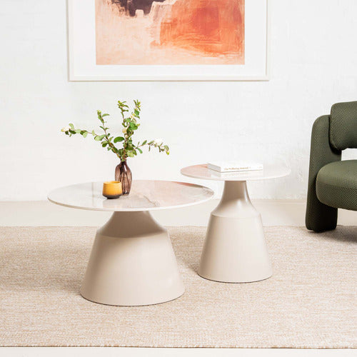 KEYS ROAD DESIGNS 2 PIECE SHARA CERAMIC COFFEE TABLE SET