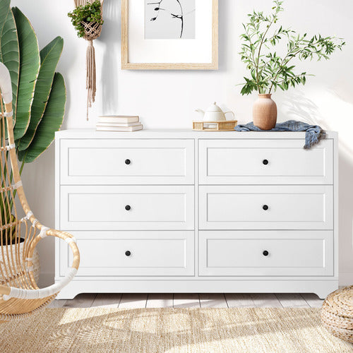 LIVING FUSION WHITE AURORA 6 DRAWER CHEST
