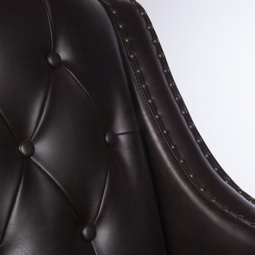 FURNITURE MARKET ELSTERNWICK FAUX LEATHER ARMCHAIR & FOOTSTOOL SET