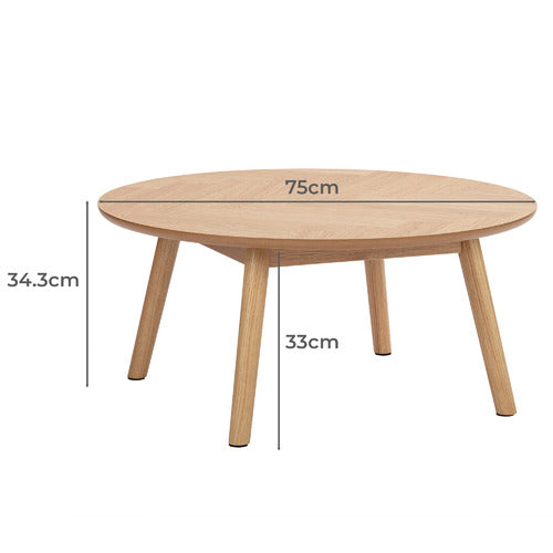 DION HERRINGBONE OAK WOOD COFFEE TABLE