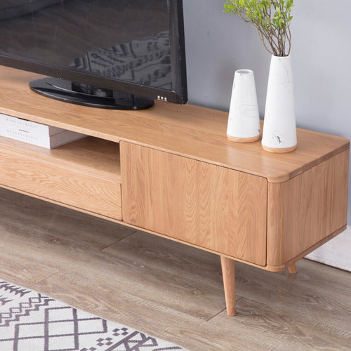 200CM EDEN SOLID AMERICAN OAK TV UNIT