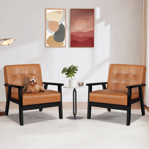 HOXTON ROOM CALLUM FAUX LEATHER ARMCHAIR