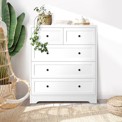 LIVING FUSION WHITE AURORA 5 DRAWER CHEST