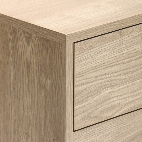 NATURAL LARS 2 DRAWER BEDSIDE TABLE