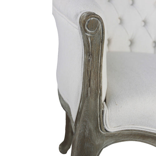 NATURALLY PROVINICIAL VIOLETTA BUTTONED LINEN TUB CHAIR