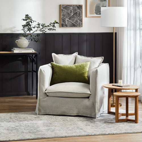 MONTAUK UPHOLSTERED SLIPCOVER ARMCHAIR
