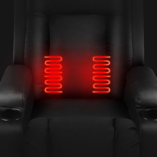 HOXTON ROOM POLO FAUX LEATHER HEATED MASSAGE RECLINER CHAIR
